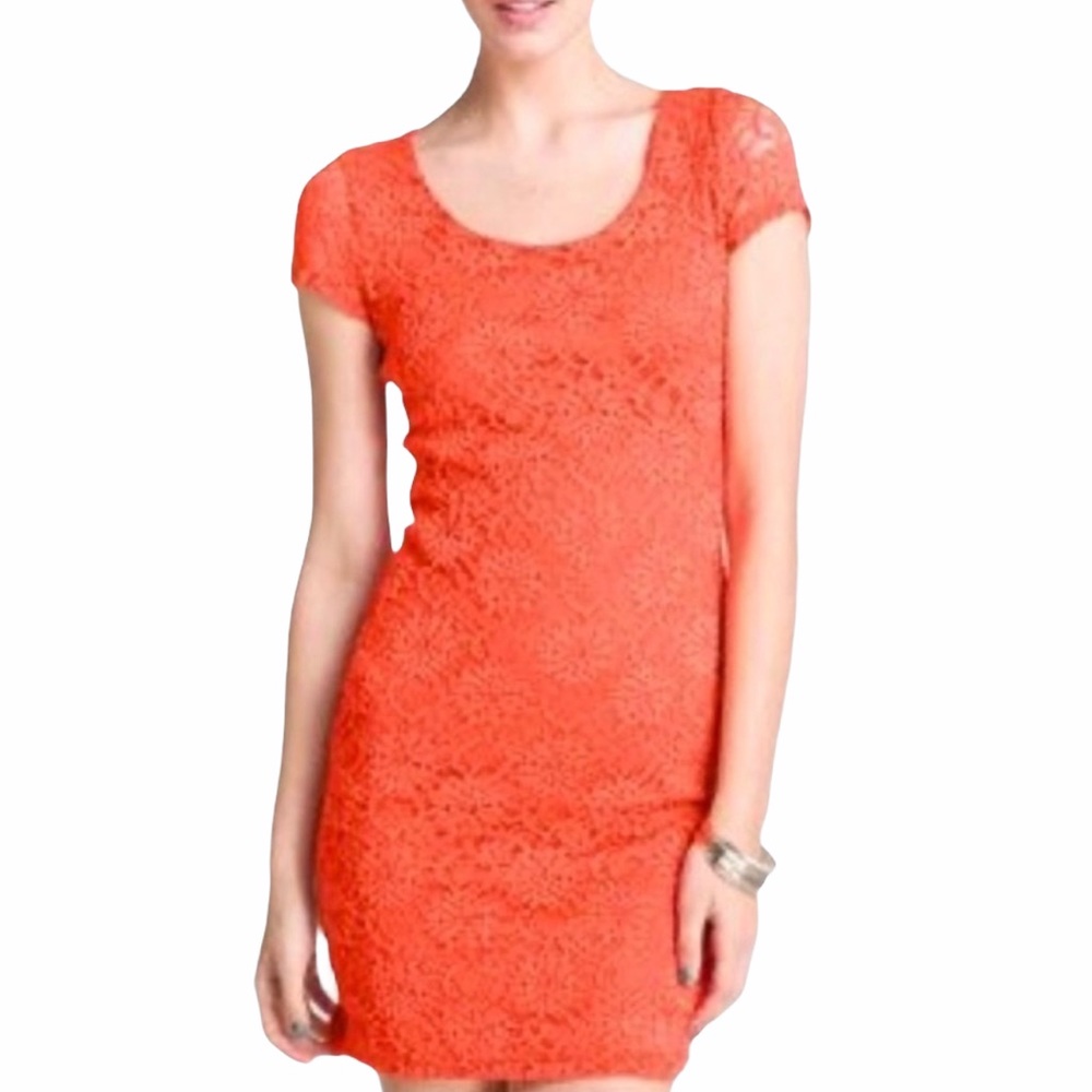 LOVERS + FRIENDS Coral Lace Mini Dress - Size M